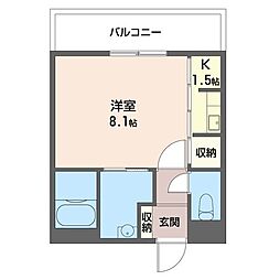 エムケイ新鎌 1Kの間取図画像