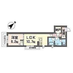 シャーメゾン大久良 1LDKの間取図画像