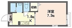 カーサ彩峰B棟 1Kの間取図画像