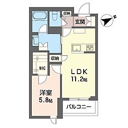 トラストメゾン本八幡 1LDKの間取図画像