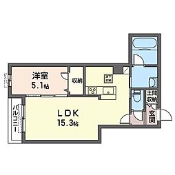 グランメゾン本中山 1LDKの間取図画像
