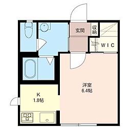 シーブリーズ中山 1Kの間取図画像