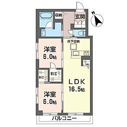 セルディーナ プリマ 2LDKの間取図画像