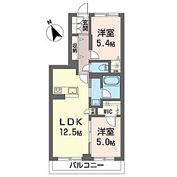 セルディーナ プリマ 2LDKの間取図画像