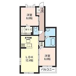 ヴェルドミールNK 2LDKの間取図画像