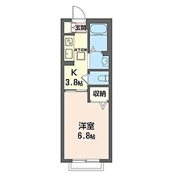 グランメールF 1Kの間取図画像