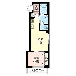 グランドソレーユ2 1LDKの間取図画像