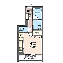 マスターグレイス穴川 ワンルームの間取図画像