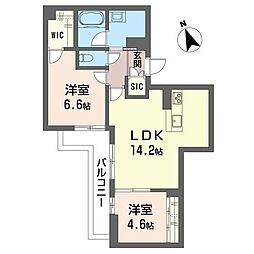 メゾン セキバ 2LDKの間取図画像