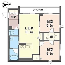 仮)グラン・ウルスII 2LDKの間取図画像