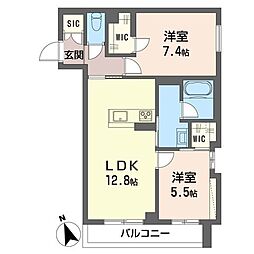 メゾン セキバ 2LDKの間取図画像