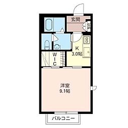 メゾンドゥファミーユ 1Kの間取図画像