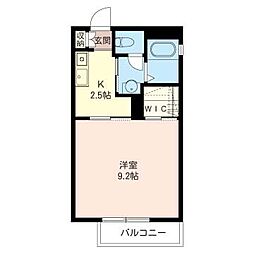 シャンブル1番館 1Kの間取図画像
