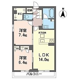 トラストメゾン白木蓮I 00105 1階2LDKの間取り
