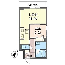 ルナステージ八千代台 1LDKの間取図画像