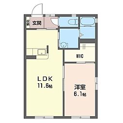 サンモール佐倉 1LDKの間取図画像