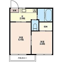 ハイムヴェステン 2Kの間取図画像