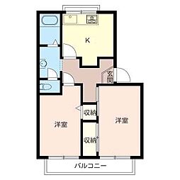 リッチボナールA 2Kの間取図画像