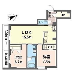 ネイビーコート 2LDKの間取図画像