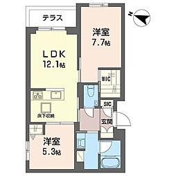 ヴィラージュ穂々 2LDKの間取図画像