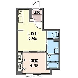 エバーグリーン 1LDKの間取図画像