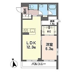 メゾンハクスイ 1SLDKの間取図画像