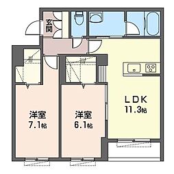 エスペランサ南篠崎 2LDKの間取図画像