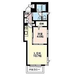 カーサセレニタ 1LDKの間取図画像