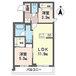 ハレ フアラライ 2LDKの間取図画像