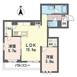 アルストラーレ 2LDKの間取図画像