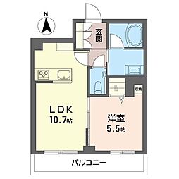 コート ボヌール 1LDKの間取図画像