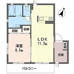 リバー27 1LDKの間取図画像