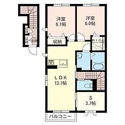 フェリーチェ 2SLDKの間取図画像