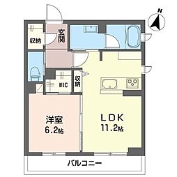 リシャール 1LDKの間取図画像