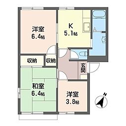 チェリーハイツA棟 3Kの間取図画像