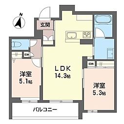 ジャカランダ 2LDKの間取図画像