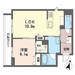 ジャカランダ 1LDKの間取図画像