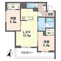 ジャカランダ 2LDKの間取図画像