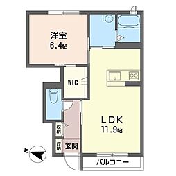 アルベール01 1LDKの間取図画像