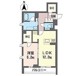 ルブラン 1LDKの間取図画像