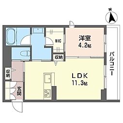 セリシール城東 1LDKの間取図画像