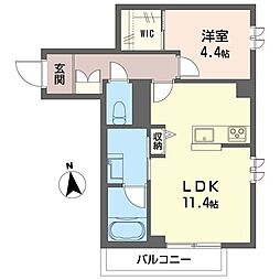ワイレレ 1LDKの間取図画像