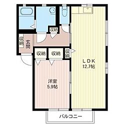 エミネンスコートD 1LDKの間取図画像