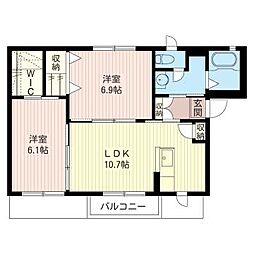 エテルノ・コート3 2LDKの間取図画像
