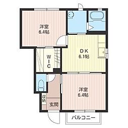 スペルビア・シモグリ 2DKの間取図画像