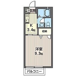 ピュアシャトレ 1Kの間取図画像