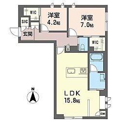 ルミナカストラ 2LDKの間取図画像