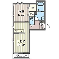 リラフォートA 1LDKの間取図画像