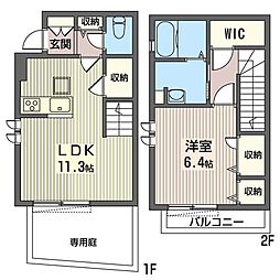 トリニティー 1LDKの間取図画像
