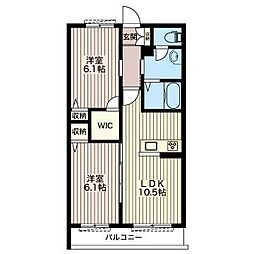 マストライフ平松本町 2LDKの間取図画像
